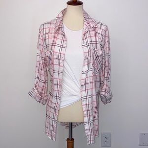 Crochet back & sides long length button up woven